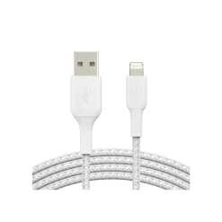 Belkin Lightning-To-USB-A Braided Cable, 3.3 ft/1M White