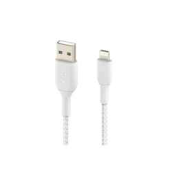 Belkin Lightning-To-USB-A Braided Cable, 3.3 ft/1M White