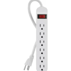 Belkin 6-Outlet Power Strip - 3ft Cord - Straight Plug - On-Off Switch - White