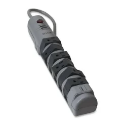 Belkin Pivot-Plug Surge Protector, 8 AC Outlets, 6' Cord, Gray