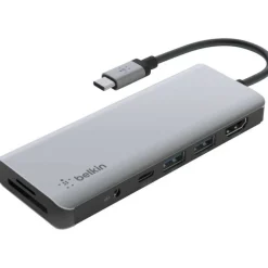 Belkin USB-C 7-in-1 Multiport Adapter, Laptop Docking Station, 2x USB-A 3.1 Gen 2, 4k HDMI 2.0, 100W Power Delivery 3.0
