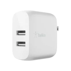 Belkin 24-Watt Dual Port USB-A Wall Charger With USB-A Lightning Cable, 1M/ 3.3 Ft, White