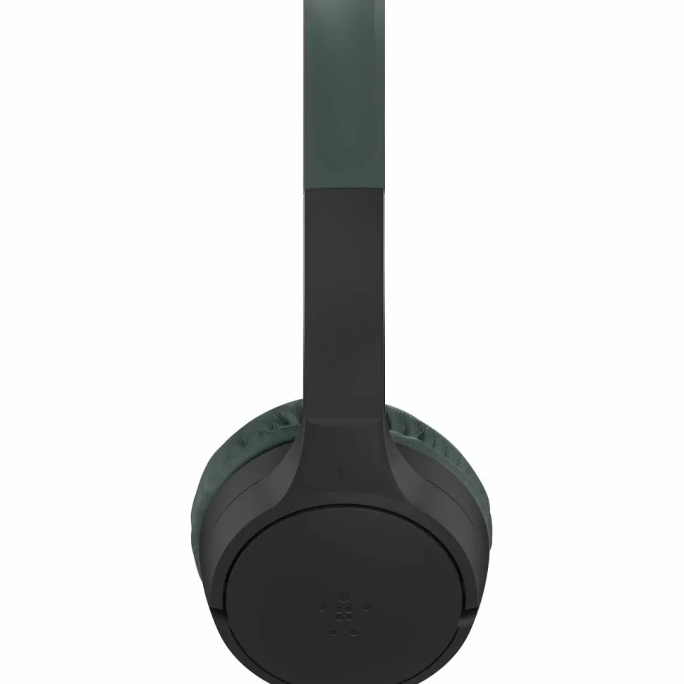 Belkin Wireless Bluetooth On-Ear Headphones for Kids w/ Mic - 85dB Limit - w/ USB-C Cable - Headset - Black