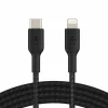 Belkin 30W USB-C to Lightning Cable - Nylon, Braided - M/M - 2m/6.6ft - Black