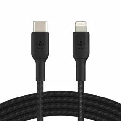 Belkin 30W USB-C to Lightning Cable - Nylon, Braided - M/M - 2m/6.6ft - Black