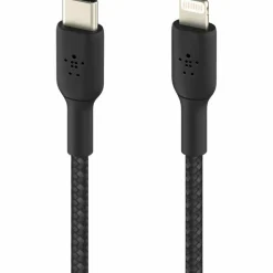 Belkin 30W USB-C to Lightning Cable - Nylon, Braided - M/M - 2m/6.6ft - Black