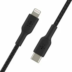 Belkin 30W USB-C to Lightning Cable - Nylon, Braided - M/M - 2m/6.6ft - Black