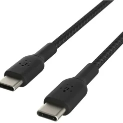 Belkin 60W USB-C to USB-C Cable - 480 Mbps - Nylon, Braided - M/M - 2m/6.6ft - Black