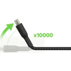 Belkin 60W USB-C to USB-C Cable - 480 Mbps - Nylon, Braided - M/M - 2m/6.6ft - Black