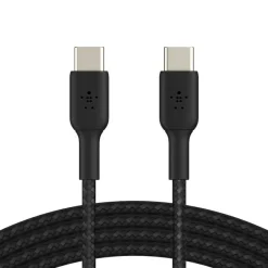 Belkin 60W USB-C to USB-C Cable - 480 Mbps - Nylon, Braided - M/M - 2m/6.6ft - Black