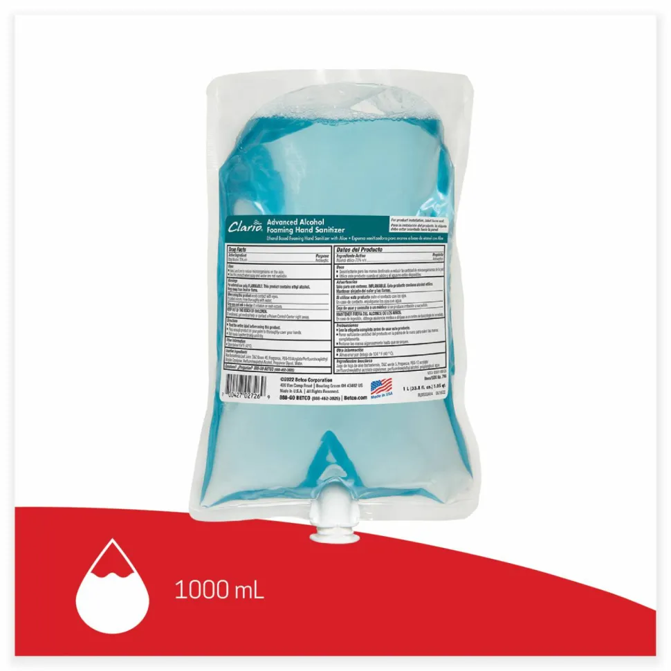 Betco Clario Hand Sanitizer Foam Refill