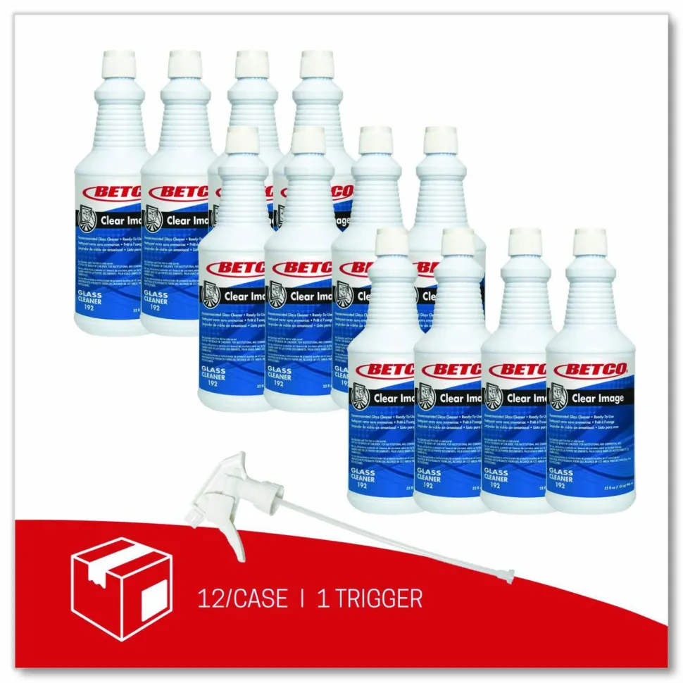 Betco Clear Image RTU Glass Cleaner, 32 Oz Bottle, Case Of 12