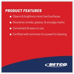 Betco Deep Blue Glass and Surface Cleaner, 32 oz Bottle, 12/Carton