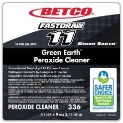 Betco Green Earth FastDraw Peroxide Cleaner, Fresh Mint Scent, 2 L Bottle, 4/Carton