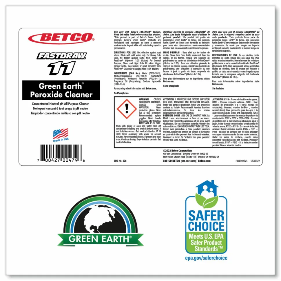 Betco Green Earth FastDraw 11 Peroxide Cleaner