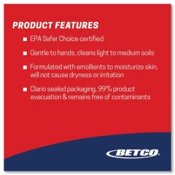 Betco Green Earth Foam Skin Soap Cleanser, Citrus Scent, 38 Oz, Carton Of 6 Refills