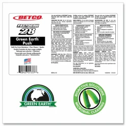 Betco Green Earth Push Drain Maintainer, Floor Cleaner And Carpet Spotter, 67.6 Oz Bottle, Case Of 4