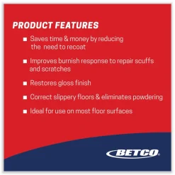 Betco One Step Restorer, Citrus Scent, 128 Oz Bottle, Case Of 4 Restorers
