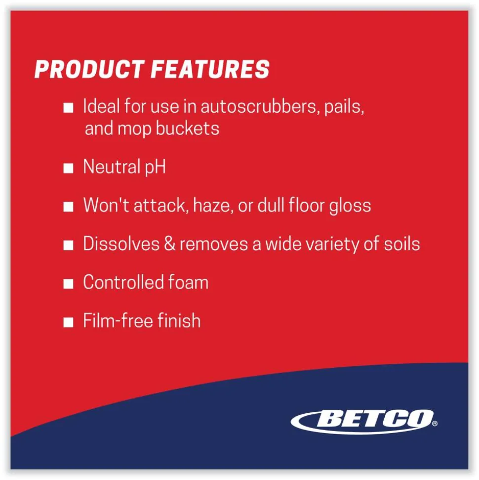 Betco pH7 Floor Cleaner, Lemon Scent, 5 gal Bag-in-Box