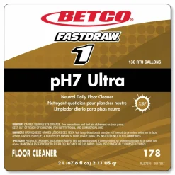 Betco pH7 Ultra Neutral FastDraw Cleaner, Lemon Scent, 2 L Bottle, 4/Carton