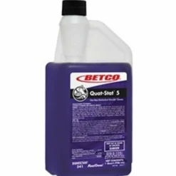 Betco Quat-Stat 5 Concentrated Cleaning Solution, 39 Oz, Lavender Scent, Pack Of 6