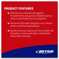 Betco Sure Bet II Foaming FastDraw Disinfectant, Citrus Scent, 67.6 oz Bottle, 4/Carton