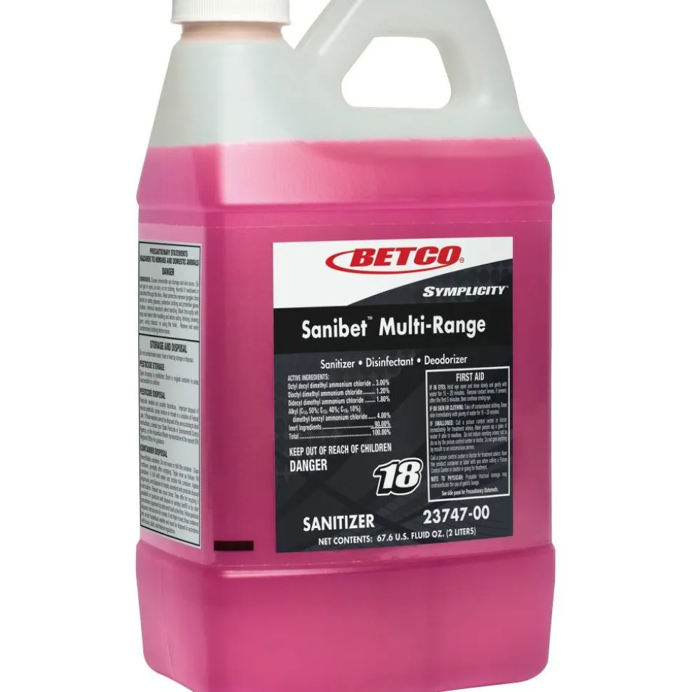 Betco Symplicity Sanibet Multi-Range Sanitizer, 67.6 Oz Bottle, Case Of 4