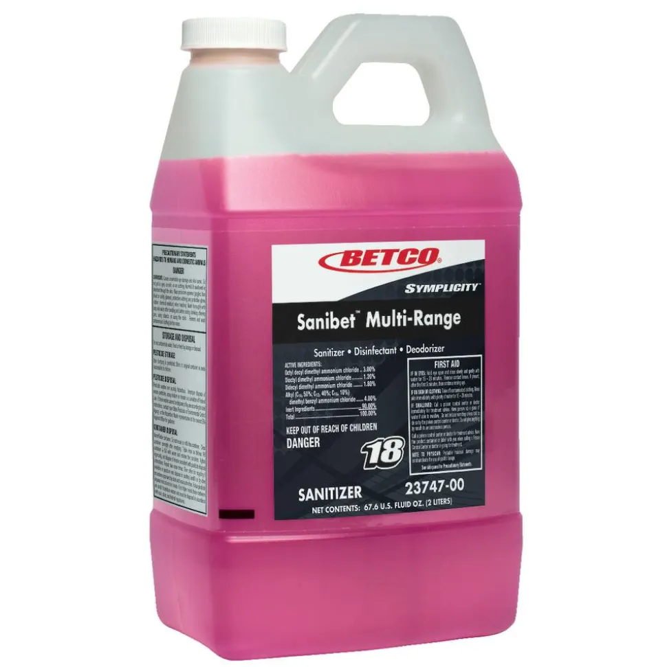 Betco Symplicity Sanibet Multi-Range Sanitizer, 67.6 Oz Bottle, Case Of 4