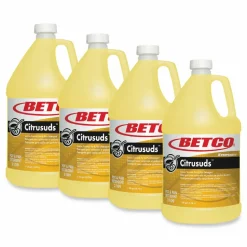 Betco Symplicty Citrusuds Manual Dishwashing Detergent, Lemon Scent, 1 gal Bottle, 4/Carton