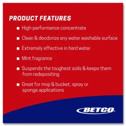 Betco Top Flite FastDraw All-Purpose Cleaner, Mint Scent, 67.6 oz Bottle, 4/Carton