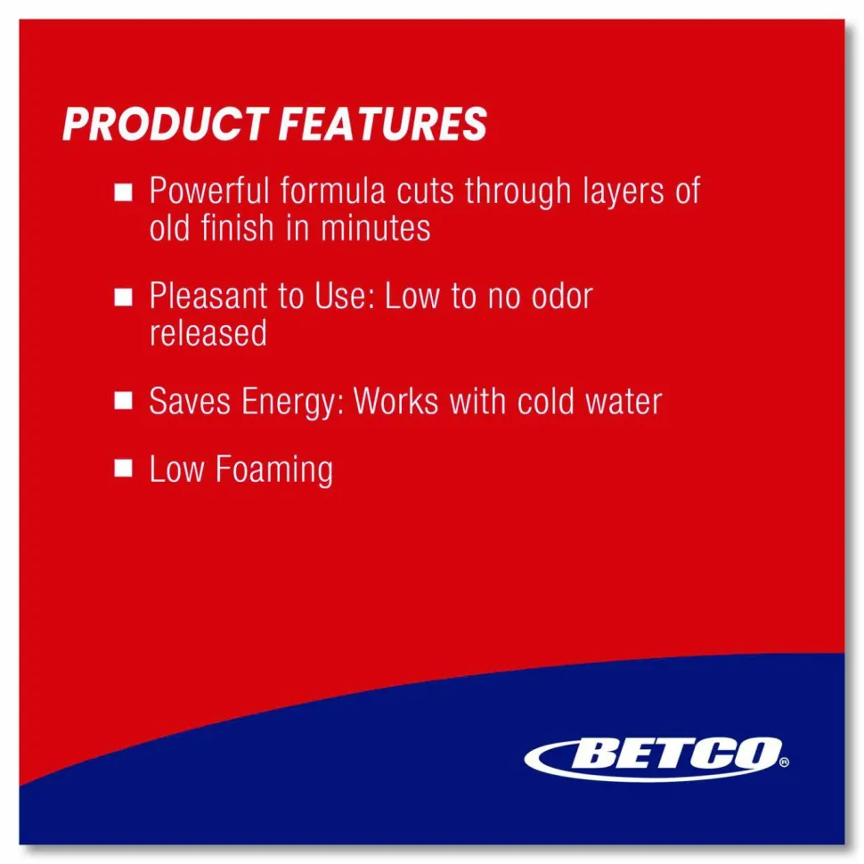 Betco Unlock Floor Stripper, 128 Oz Bottle, Case Of 4
