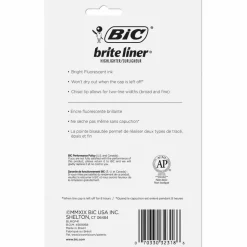 BIC Brite Liner Grip Highlighters, Chisel Tip, Assorted Colors, Pack Of 4 Highlighters