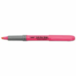 BIC Brite Liner Grip Pocket Highlighter, Assorted Ink Colors, Chisel Tip, Assorted Barrel Colors, 5/Set