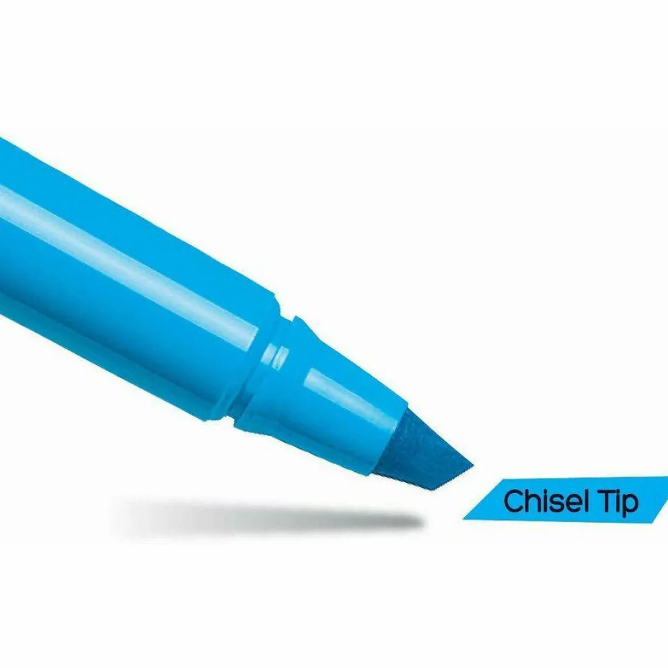BIC Brite Liner Highlighters, Chisel Tip, Blue, Box Of 12