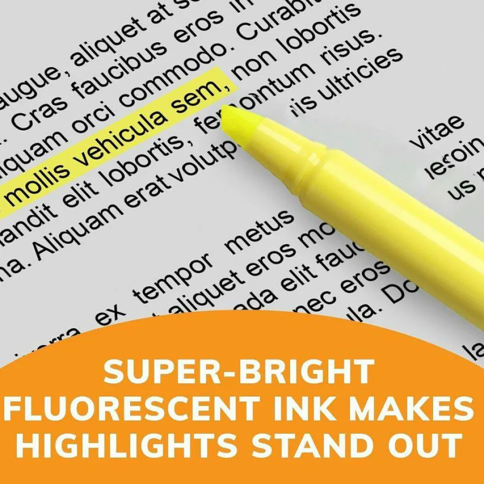 BIC Brite Liner Highlighters, Chisel Tip, Yellow, Box Of 12