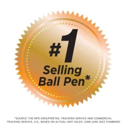 BIC Round Stic Ballpoint Pens, Medium Point, 1.0 mm, Translucent Barrel, Black Ink, Pack Of 60 Pens