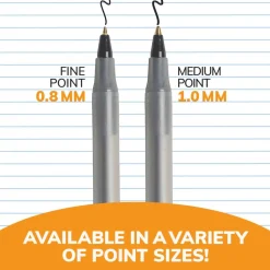BIC Round Stic Ballpoint Pens, Medium Point, 1.0 mm, Translucent Barrel, Blue Ink, Pack Of 12