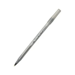 BIC Round Stic Ballpoint Pens, Medium Point, 1.0 mm, Translucent Barrels, Black Ink, Pack Of 500 Pens