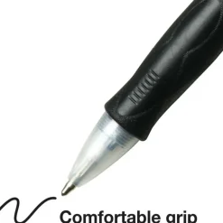 BIC Velocity Retractable Ballpoint Pens, Medium Point, 1.0 mm, Assorted Barrels, Black Ink, Pack Of 12