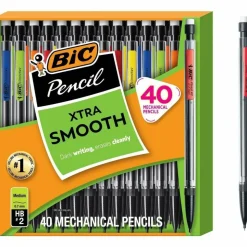 BIC Xtra Life Mechanical Pencils, 0.7 mm, #2 Lead, Clear Barrel, Pack Of 40 Pencils