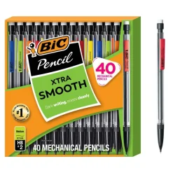 BIC Xtra Life Mechanical Pencils, 0.7 mm, #2 Lead, Clear Barrel, Pack Of 40 Pencils