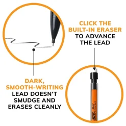 BIC Xtra Life Mechanical Pencils, 0.7 mm, #2 Lead, Clear Barrel, Pack Of 40 Pencils