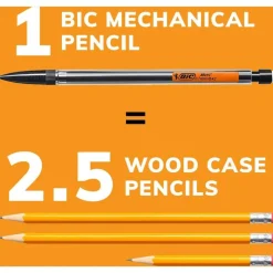 BIC Xtra Life Mechanical Pencils, 0.7 mm, #2 Lead, Clear Barrel, Pack Of 40 Pencils