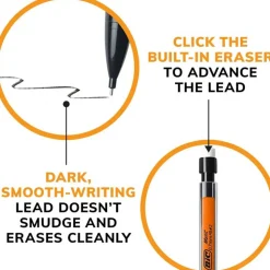 BIC Xtra Life Mechanical Pencils, 0.7 mm, #2 Lead, Clear Barrel, Pack Of 40 Pencils