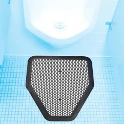 Big D Industries Deo-Gard Disposable Urinal Mat, Shield-Shaped, Fresh Mountain Air Scent, Charcoal Gray Perforated Surface, 17.5 x 20.5, 6/CT