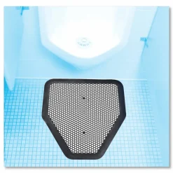 Big D Industries Deo-Gard Disposable Urinal Mat, Shield-Shaped, Fresh Mountain Air Scent, Charcoal Gray Perforated Surface, 17.5 x 20.5, 6/CT