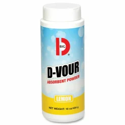 Big D Industries D-Vour Absorbent Powder, Lemon, 16 oz Canister, 6/Carton