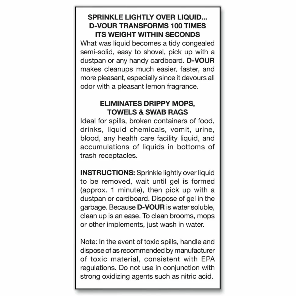 Big D Industries D-Vour Absorbent Powder, Lemon, 16 oz Canister, 6/Carton