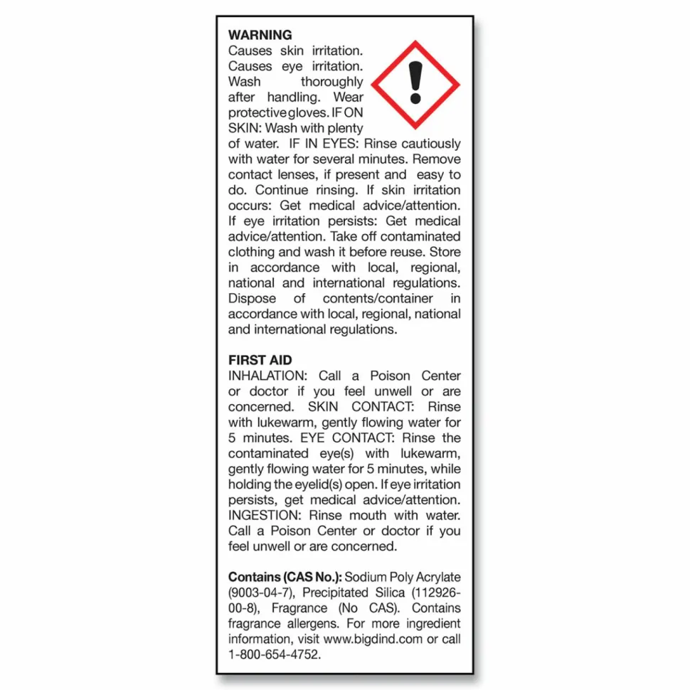 Big D Industries D-Vour Absorbent Powder, Lemon, 16 oz Canister, 6/Carton