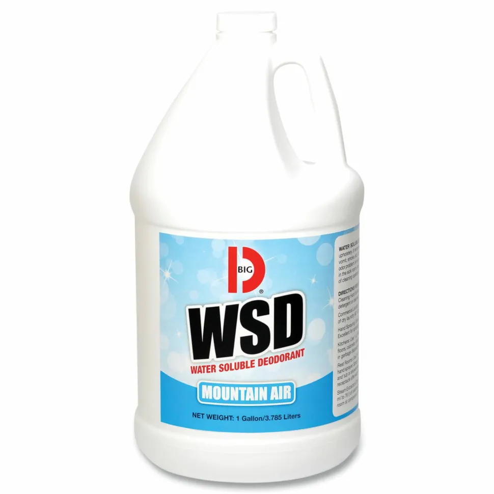 Big D Industries Water-Soluble Deodorant, Mountain Air, 1 gal Bottle, 4/Carton